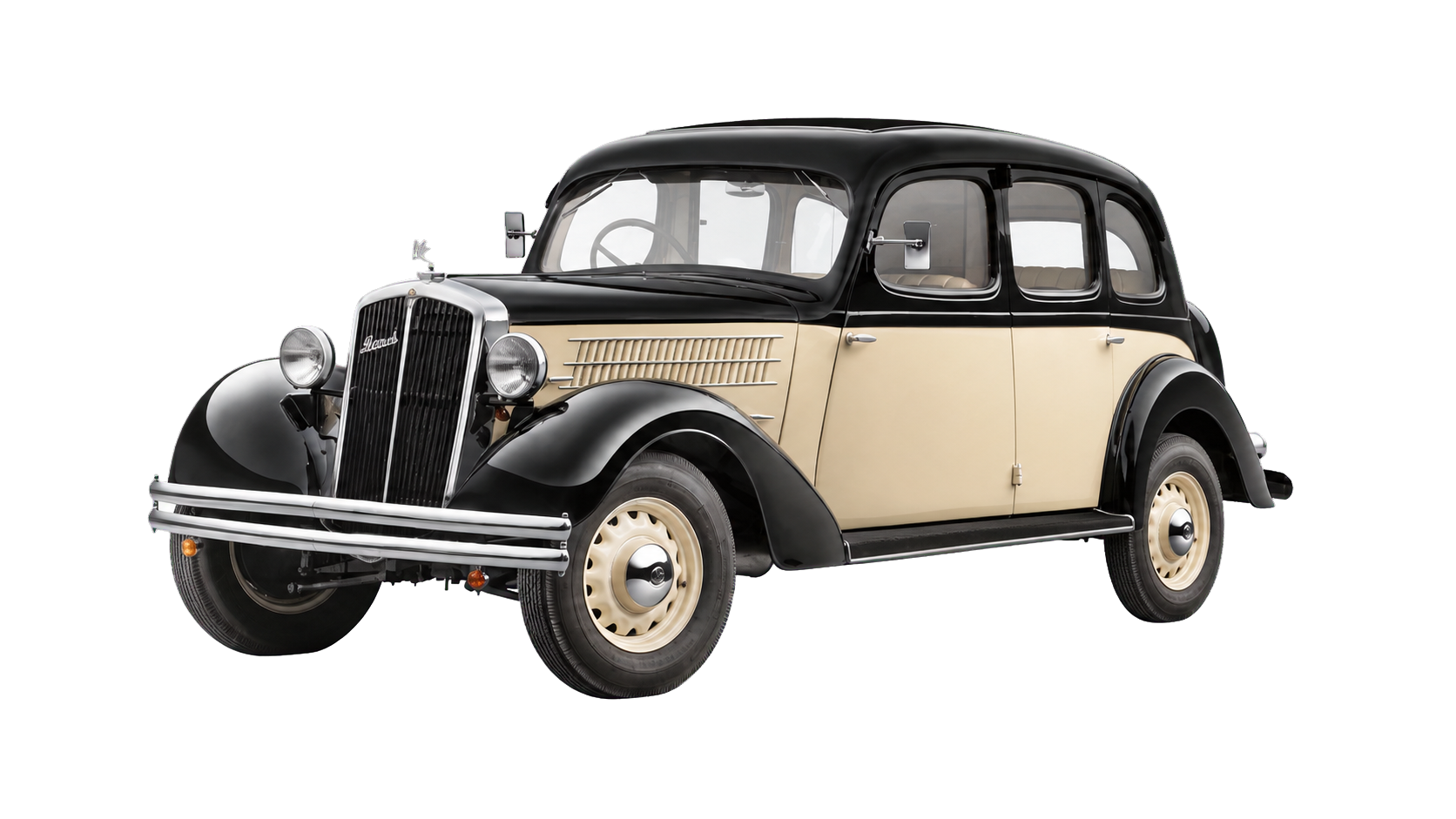 Historic Škoda Superb 640 photographed from the front three-quarter angle